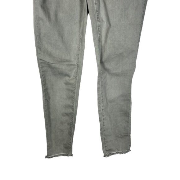 Loft‎ Womens Jeans Modern Skinny Crop Raw Hem Stretch Light Sage Green Size 25 - Picture 3 of 9